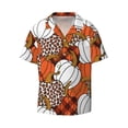 thumbnail image 1 of KLL Various Pumpkins Print Men's Shirt Short Sleeve Button Down Summer Cuba Beach Shirts- XX-Large, 1 of 7
