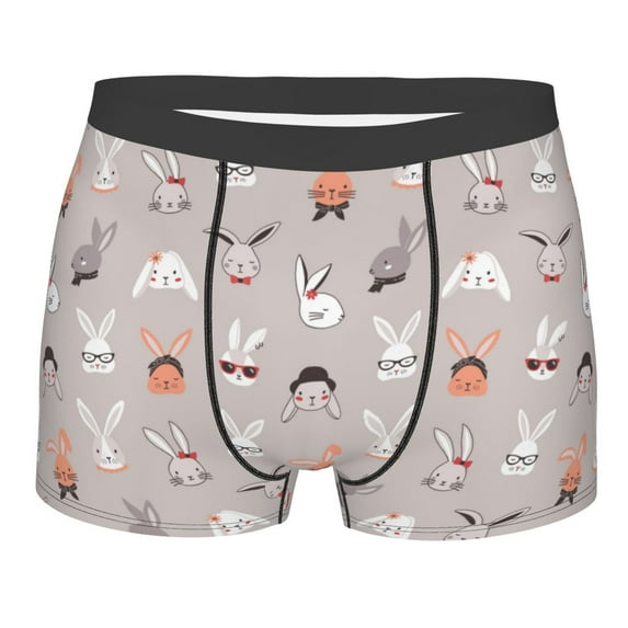 KLL Various Rabbits Men's Cotton Boxer Briefs Underwear-Medium