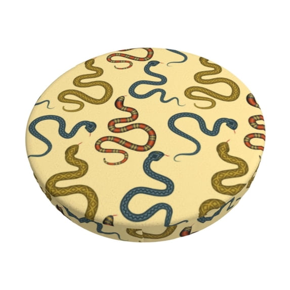 KLL Various Snake Round Bar Chair Cushion Cover 14 inch ,Bar Stool Protector with Elastic, Soft Washable