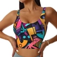 thumbnail image 1 of KLL Vibrant Graffiti Urban Art for Workout Tank Tops for Women,U Back Fitness Top Built in Shelf Bras Padded Fit for Yoga Gym-X-Large, 1 of 8