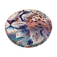 thumbnail image 1 of KLL Vibrant Leopard In Flowers Round Bar Chair Cushion Cover 13 inch ,Bar Stool Protector with Elastic, Soft Washable, 1 of 6