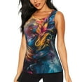 thumbnail image 1 of KLL Vibrant Rooster Painting Print Womens Tank Top Sleeveless Workout Tops Athletic Running Shirts Yoga Gym Clothes-Small, 1 of 7