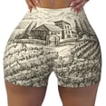 thumbnail image 1 of KLL Vineyard Landscape Pattern Workout Shorts for Women Scrunch Short Gym Yoga Running Sport Active Exercise Fitness Shorts, 1 of 8