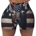 thumbnail image 1 of KLL Vintage American Deer Pattern Workout Shorts for Women Scrunch Short Gym Yoga Running Sport Active Exercise Fitness Shorts, 1 of 5