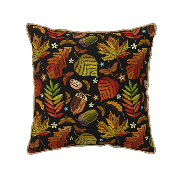KLL Vintage Autumn Plants Butterfly Decorative Throw Pillow Covers Velvet Soft for Couch Sofa Bedroom Living Room Outdoor (No pillow core)- 18"x18"
