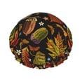 thumbnail image 1 of KLL Vintage Autumn Plants Butterfly Pattern Shower Cap & Bath Cap for Women,Reversible Oversized Waterproof Shower Caps for all Hair Lengths,Elastic Reusable Bathing Hair Cap, 1 of 6