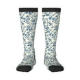 thumbnail image 1 of KLL Vintage Blue Floral Print Cool Socks Men's Women's Crew Socks Funny Crazy Novelty Stockings, 1 of 6