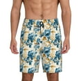 thumbnail image 1 of KLL Vintage Blue Flowers for Men's 1-Pack Shorts,Sleep Pajama Shorts for Men Soft Pj Shorts Men's Pajama Bottoms Sleepwear -4X-Large, 1 of 7
