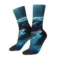 thumbnail image 1 of KLL Vintage Blue Pattern Whale Print Cool Socks Men's Women's Crew Socks Funny Crazy Novelty Stockings, 1 of 6
