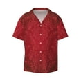thumbnail image 1 of KLL Vintage Burgundy Print Men's Shirt Short Sleeve Button Down Summer Cuba Beach Shirts- 4X-Large, 1 of 7
