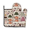 thumbnail image 1 of KLL Vintage Coffee Pattern Oven Mitts and Pot Holders 2pcs Sets for Kitchen, Oven Mitt Heat Resistant 536°F, Oven Gloves for Kitchen,Cooking and Baking, 1 of 7
