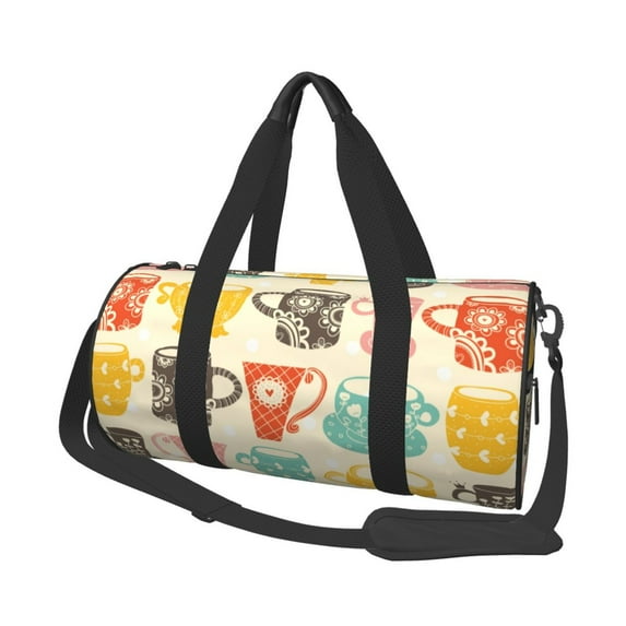 KLL Vintage Cup Duffle Bag For Men Women Sport Gym Fitness Tote Travel Training Workout Basketball Football Weekender