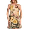 thumbnail image 1 of KLL Vintage Floral Butterfly Collage Pattern Womens Summer Dresses 2025,Loose Round Neck Sleeveless Sundresses Tank Dresses with Pockets, 1 of 7