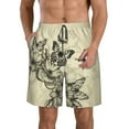 thumbnail image 1 of KLL Vintage Floral Men's Casual Summer Beach Shorts Hawaiian Shorts with Pockets-Large, 1 of 6