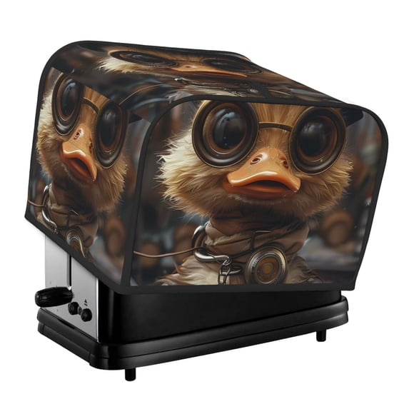KLL Vintage Gentleman Duck Print 4 Slice Toaster Dust Covers Kitchen Small Appliance Cover with 2 Pockets,Can hold Jam Spreader Knife & Toaster Tongs (12.4 x 10.6 x 8.2)