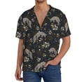 thumbnail image 1 of KLL Vintage Moon with Plants and Fox Print Men's Shirt Short Sleeve Button Down Summer Cuba Beach Shirts- 4X-Large, 1 of 5