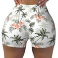 thumbnail image 1 of KLL Vintage Palm Trees Pattern Workout Shorts for Women Scrunch Short Gym Yoga Running Sport Active Exercise Fitness Shorts, 1 of 8