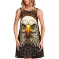 thumbnail image 1 of KLL Vintage Pattern Bald Eagle Pattern Womens Summer Dresses 2025,Loose Round Neck Sleeveless Sundresses Tank Dresses with Pockets, 1 of 7