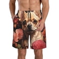 thumbnail image 1 of KLL Vintage Red Flower Chihuahua Men's Casual Summer Beach Shorts Hawaiian Shorts with Pockets-XX-Large, 1 of 5