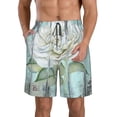 thumbnail image 1 of KLL Vintage Rose1 Men's Casual Summer Beach Shorts Hawaiian Shorts with Pockets-X-Large, 1 of 5