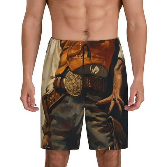 KLL Vintage Style Elk for Men's 1-Pack Shorts,Sleep Pajama Shorts for Men Soft Pj Shorts Men's Pajama Bottoms Sleepwear -3X-Large