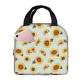 thumbnail image 1 of KLL Vintage White Polka Dot Sunflower Print Insulated Lunch Bag Women, Reusable Cute Tote Lunch Box for Adult & Men, Leakproof Cooler Lunch Bags for Work Office Travel Picnic, 1 of 5