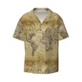 thumbnail image 1 of KLL Vintage World Map Print Men's Shirt Short Sleeve Button Down Summer Cuba Beach Shirts- 3X-Large, 1 of 7
