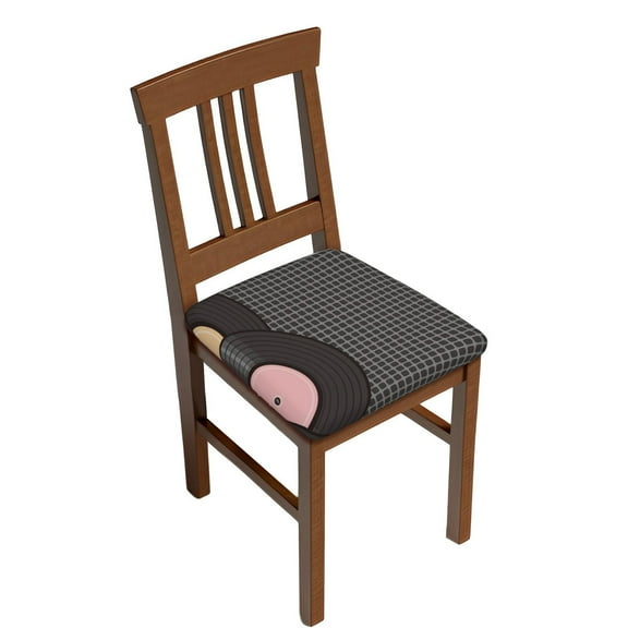 KLL Vinyl Records Pattern Seat Covers for Dining Room Chairs,Washable Chair Seat Chair Covers Seat Protector-Two Pieces