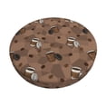 thumbnail image 1 of KLL Warm Coffee Pattern Round Bar Chair Cushion Cover 14 inch ,Bar Stool Protector with Elastic, Soft Washable, 1 of 6