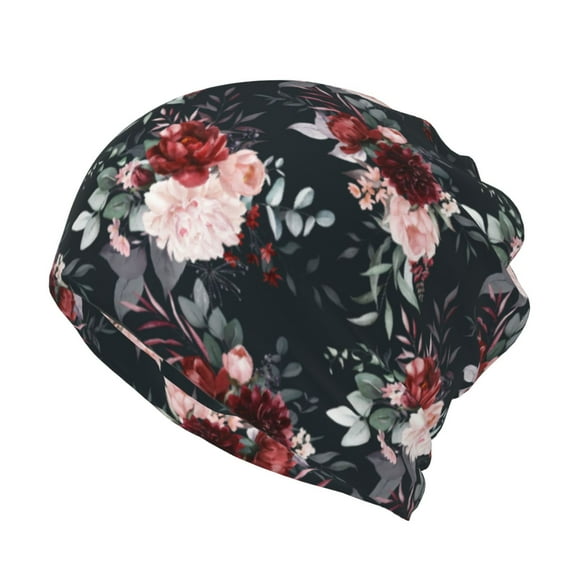KLL Watercolor Floral Pirnt Wicking Running Beanie Head Wrap Cycling Bandana for Men Women