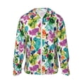 thumbnail image 1 of KLL Watercolor Flowers Print Men's Women’s UPF 50+ Sun Protection Outdoor Hoodie Jacket Long Sleeve Fishing Hiking Performance Shirt-3X-Large, 1 of 6