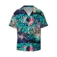 thumbnail image 1 of KLL Watercolor Mandala Print Men's Shirt Short Sleeve Button Down Summer Cuba Beach Shirts- XX-Large, 1 of 7