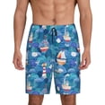 thumbnail image 1 of KLL Watercolor Ships for Men's 1-Pack Shorts,Sleep Pajama Shorts for Men Soft Pj Shorts Men's Pajama Bottoms Sleepwear -XX-Large, 1 of 7