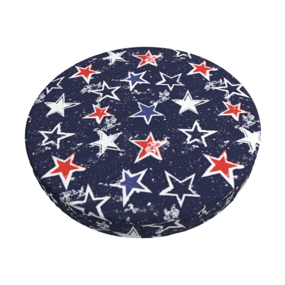 KLL Watercolor Stars Round Bar Chair Cushion Cover 13 inch ,Bar Stool Protector with Elastic, Soft Washable