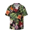 thumbnail image 1 of KLL Watercolor Tropical Flowers Print Men's Shirt Short Sleeve Button Down Summer Cuba Beach Shirts- 4X-Large, 1 of 7