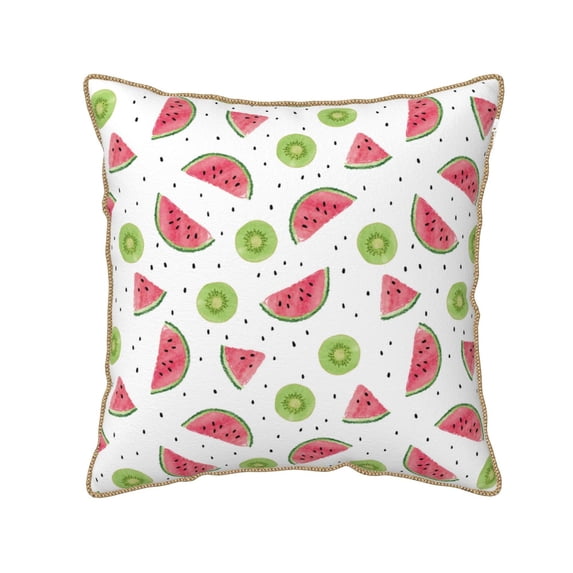 KLL Watermelon And Kiwi Decorative Throw Pillow Covers Velvet Soft for Couch Sofa Bedroom Living Room Outdoor (No pillow core)- 20"x20"