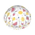 thumbnail image 1 of KLL Watermelon And Lemon Pattern Shower Cap & Bath Cap for Women,Reversible Oversized Waterproof Shower Caps for all Hair Lengths,Elastic Reusable Bathing Hair Cap, 1 of 6