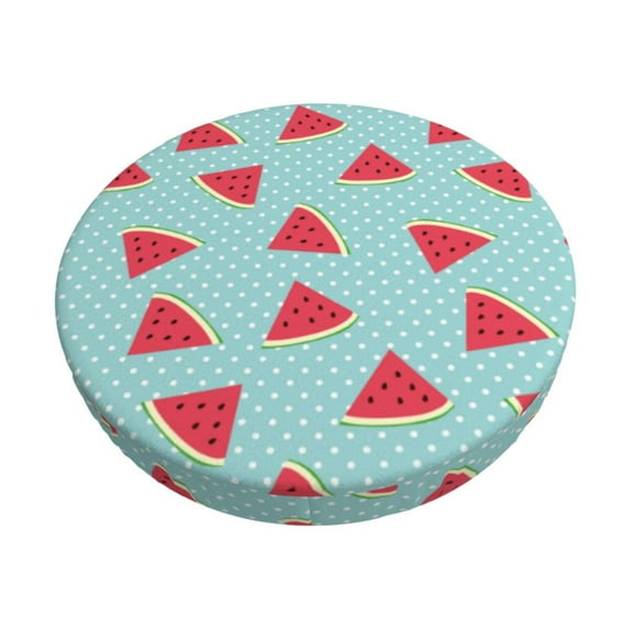 KLL Watermelon Round Bar Chair Cushion Cover 13 inch ,Bar Stool Protector with Elastic, Soft Washable