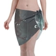 thumbnail image 1 of KLL Wave Ocean Animal Shark Print Women's Sarong Coverups Short Bathing Suit Wrap Skirt Beach Wrap Swimsuit Cover Ups, 1 of 6