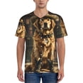 thumbnail image 1 of KLL Western Cowboy Golden Retriever for Men's Baseball Shirts,Short Sleeve Casual Shirts Button Down Shirt for Men Beach Summer Wedding Shirt-XX-Large, 1 of 7