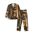 thumbnail image 1 of KLL Western Cowboy Golden Retriever Sleepwear Mens Flannel Pajamas,Long Cotton Pj Set, 1 of 7