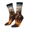 thumbnail image 1 of KLL Western Desert Cowboy Cloud Print Cool Socks Men's Women's Crew Socks Funny Crazy Novelty Stockings, 1 of 6