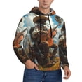 thumbnail image 1 of KLL Western Guitar Cowboy Print Mens Hoodie Long Sleeve Casual Pullover Hooded Sweatshirt Fashion Drawstring Hoodies with Pocket-4X-Large, 1 of 1