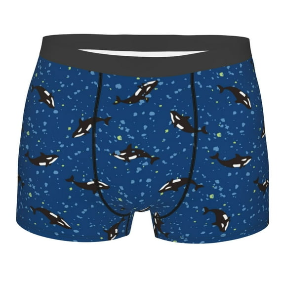 KLL Whales Swim Men's Cotton Boxer Briefs Underwear-Medium