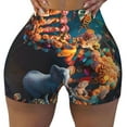 thumbnail image 1 of KLL Whimsical Animal Spiral Pattern Workout Shorts for Women Scrunch Short Gym Yoga Running Sport Active Exercise Fitness Shorts, 1 of 5