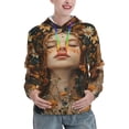 thumbnail image 1 of KLL Whimsical Flower Crown Maiden for Womens Pullover Hoodie with Pocket Hooded Long Sleeve Shirts Sweatshirt for Women-Large, 1 of 7