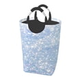 thumbnail image 1 of KLL White Bule Glitter Laundry Hamper,Large Canvas Fabric Lightweight Storage Basket Toy Organizer Dirty Clothes Collapsible Waterproof, 1 of 6