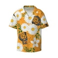 thumbnail image 1 of KLL White Floral and Butterflies Print Men's Shirt Short Sleeve Button Down Summer Cuba Beach Shirts- 4X-Large, 1 of 7