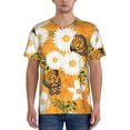 thumbnail image 1 of KLL White Floral and Butterflies for Men's Baseball Shirts,Short Sleeve Casual Shirts Button Down Shirt for Men Beach Summer Wedding Shirt-Large, 1 of 7