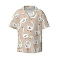 thumbnail image 1 of KLL White Goose Print Men's Shirt Short Sleeve Button Down Summer Cuba Beach Shirts- X-Large, 1 of 1